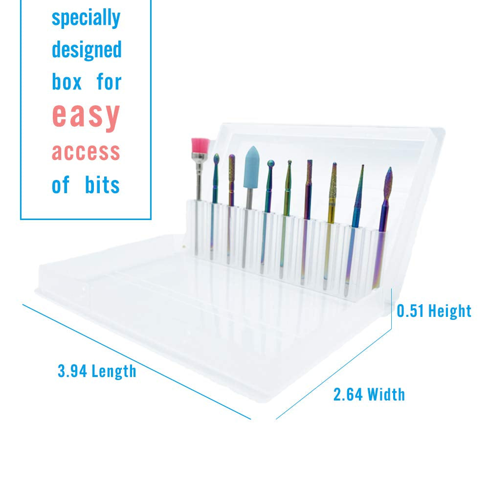 Nail Drill Bits Set - Diamond Efile Nail Bit for Acrylic Nails,Cuticle Clean File Bits Remove Gel Nail Bits Nail Drill Bits 3/32 Inch (20Pcs Russian Cuticle Drill Bit Set)